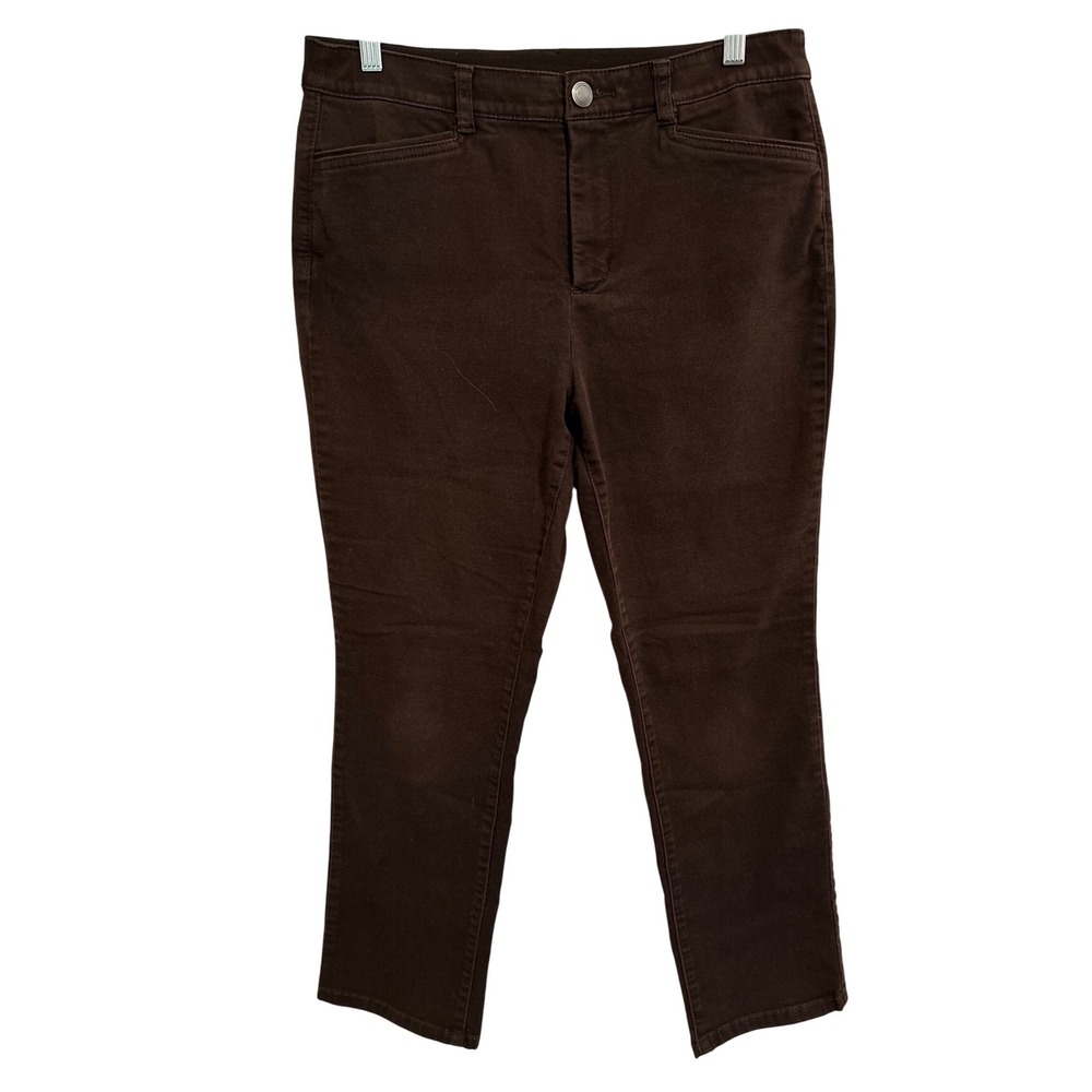 Christopher & Banks Signature Slimming Brown Stretchy Pants Women's Size 8 Short